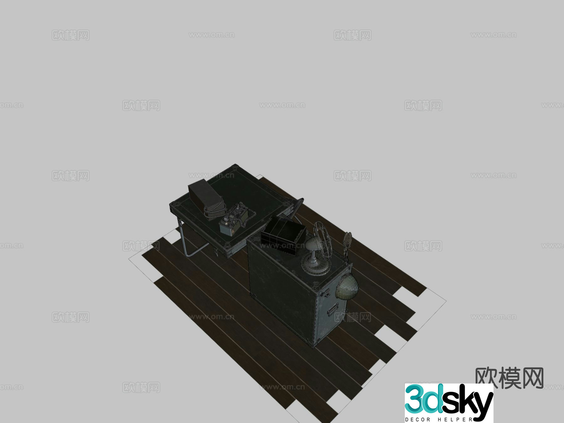 Industrial style military equipment 3d model