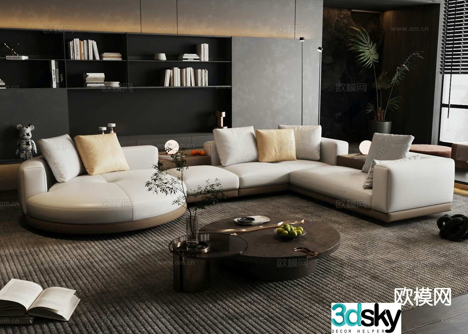 Connery Italian sectional sofa 3d model