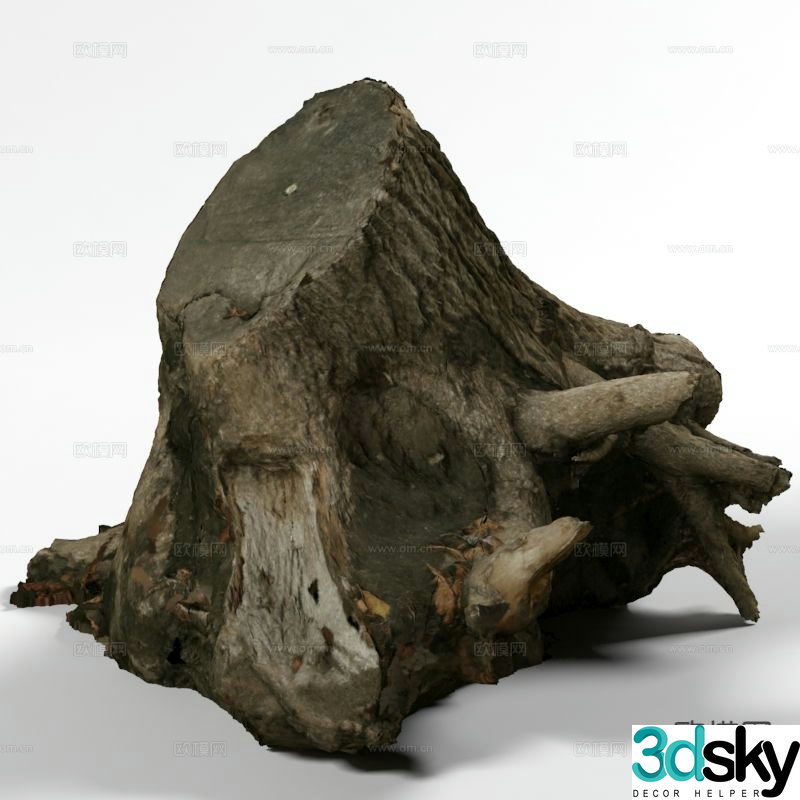 Modern solid wood tree roots 3d model