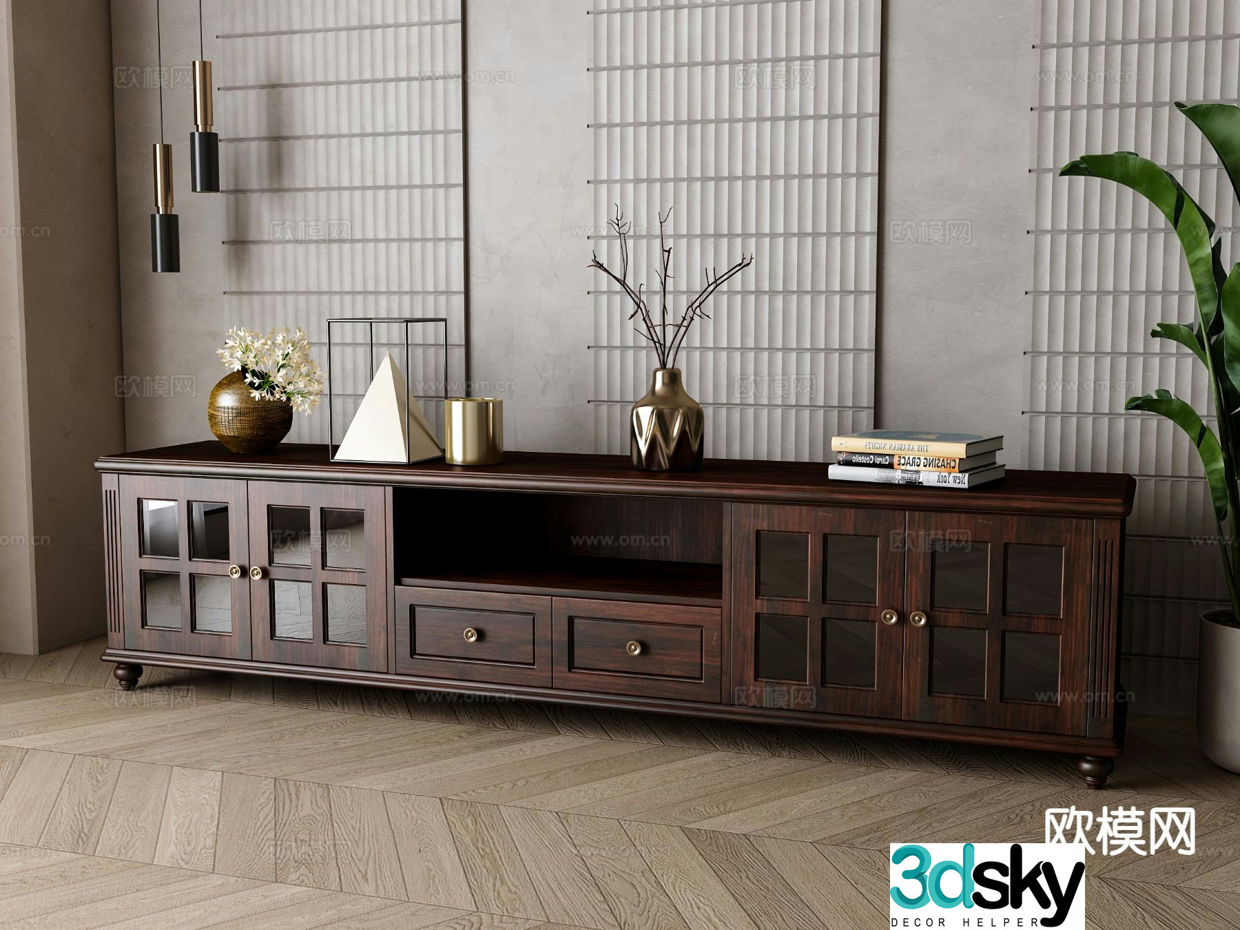 American TV cabinet 3D model