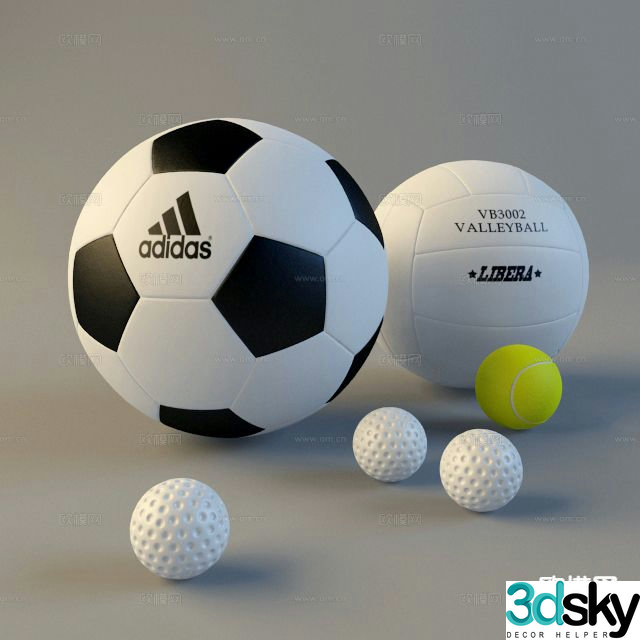 Football Basketball Tennis Golf 3d model