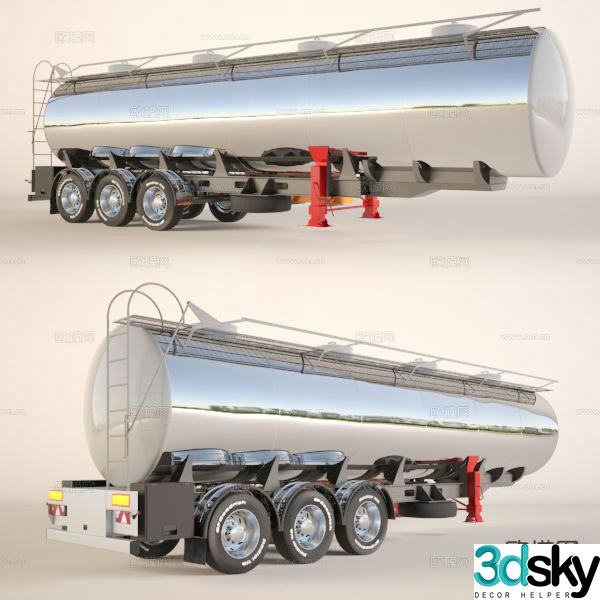 Modern sprinkler truck 3d model