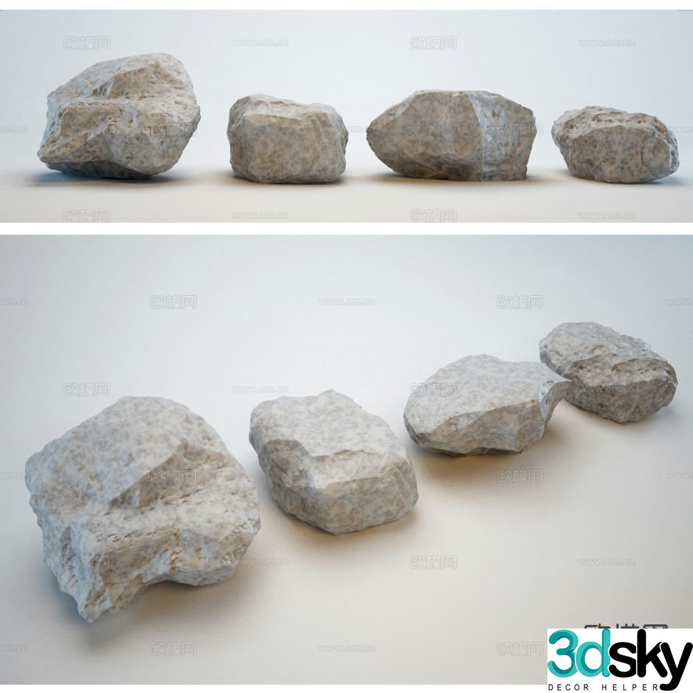 modern stone landscape stone 3d model