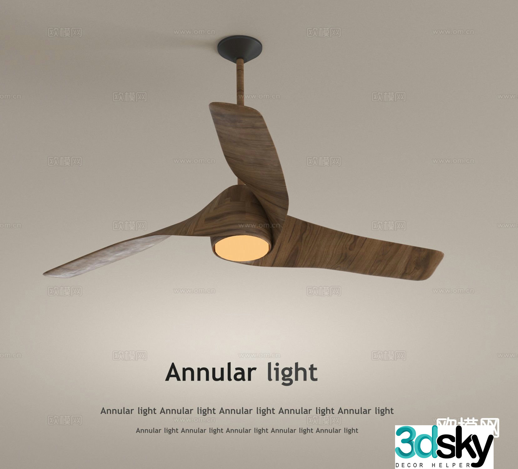 Wabi-sabi fan lamp 3d model