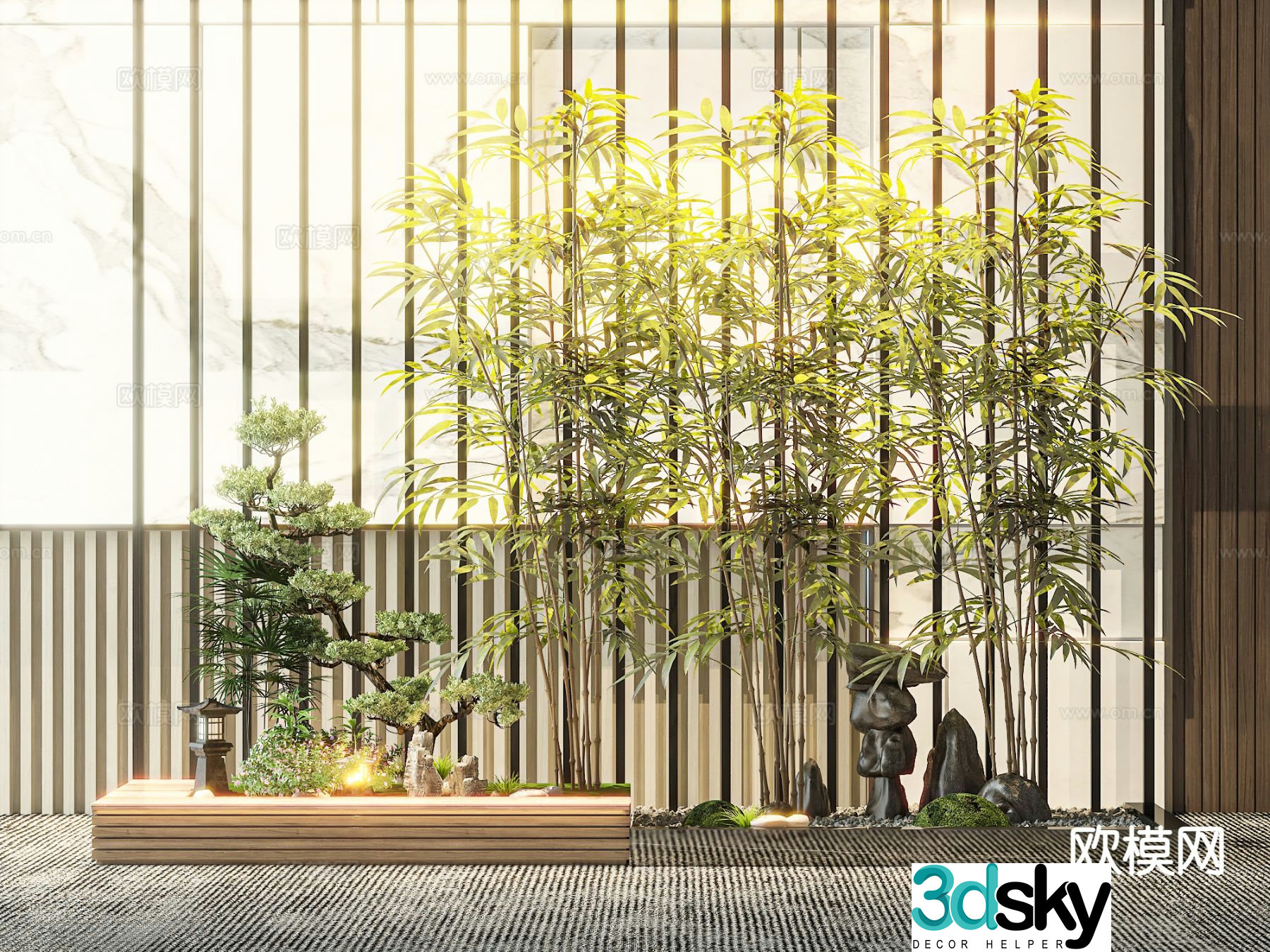 Modern interior landscape 3d model