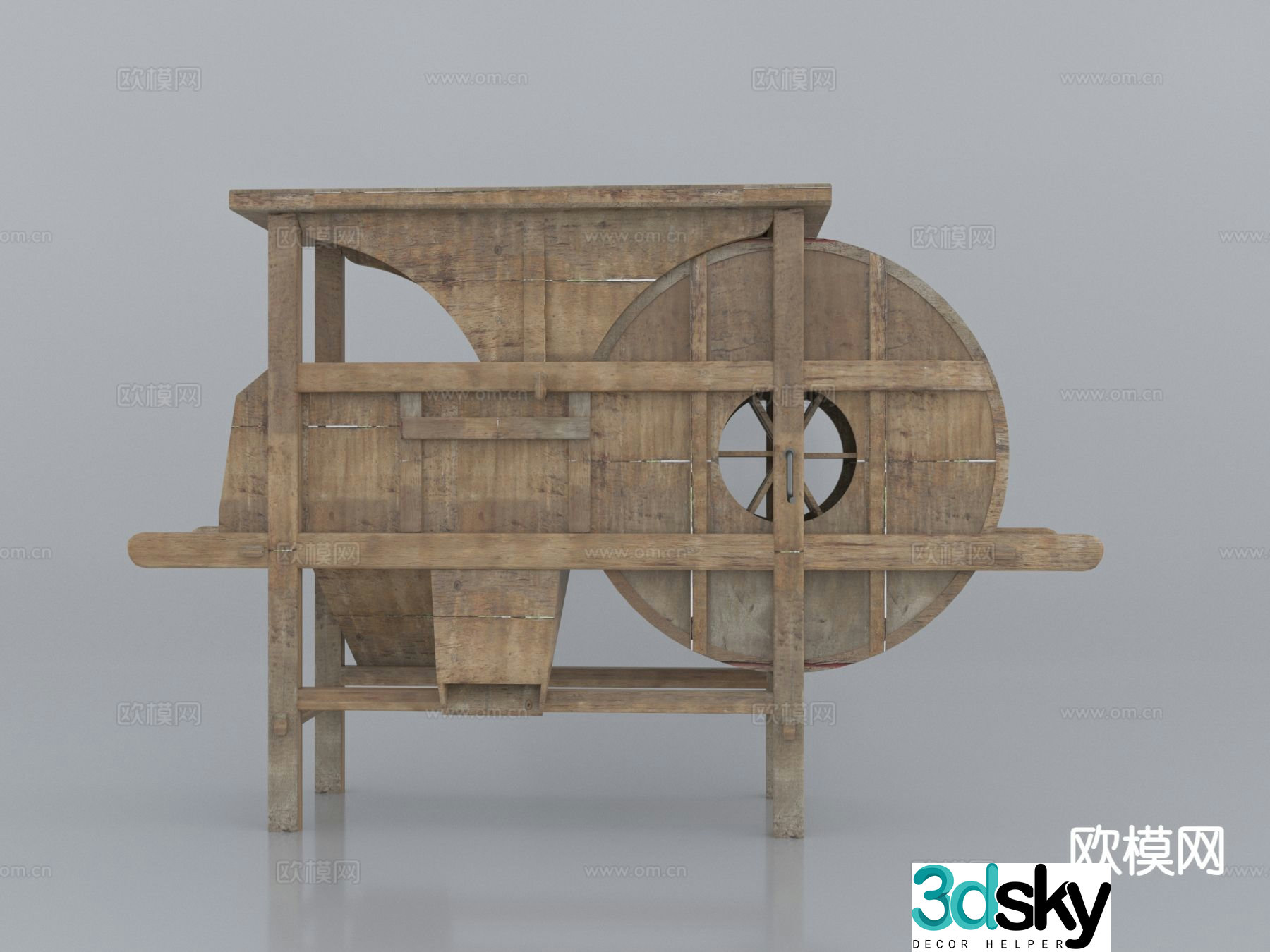 Chinese farm tools grain fan 3D model