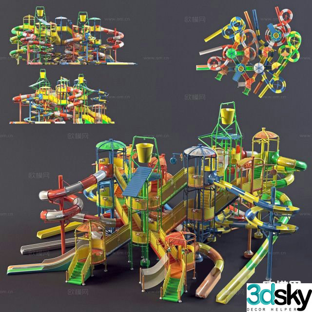 Amusement equipment slide 3d model