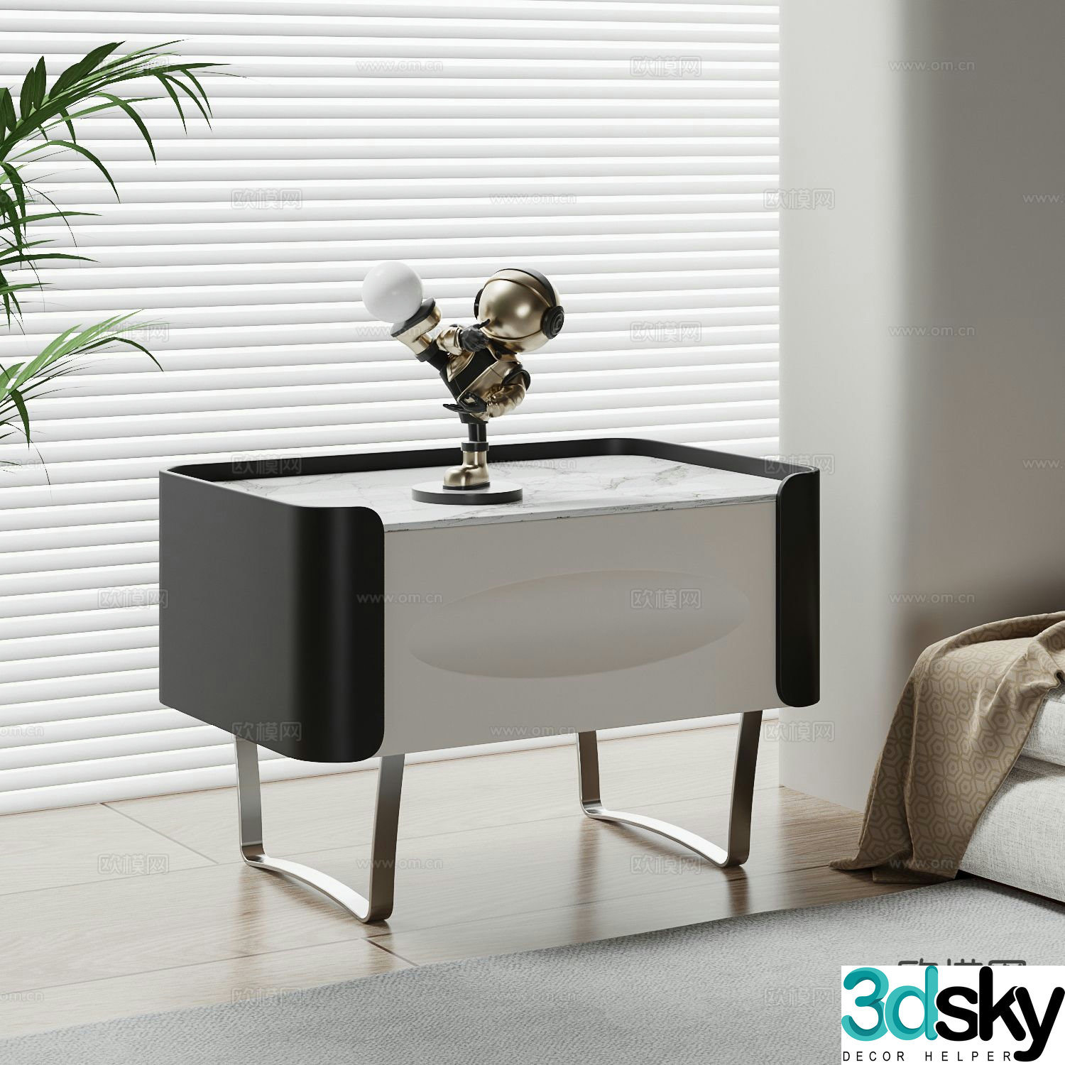 Modern bedside table 3d model