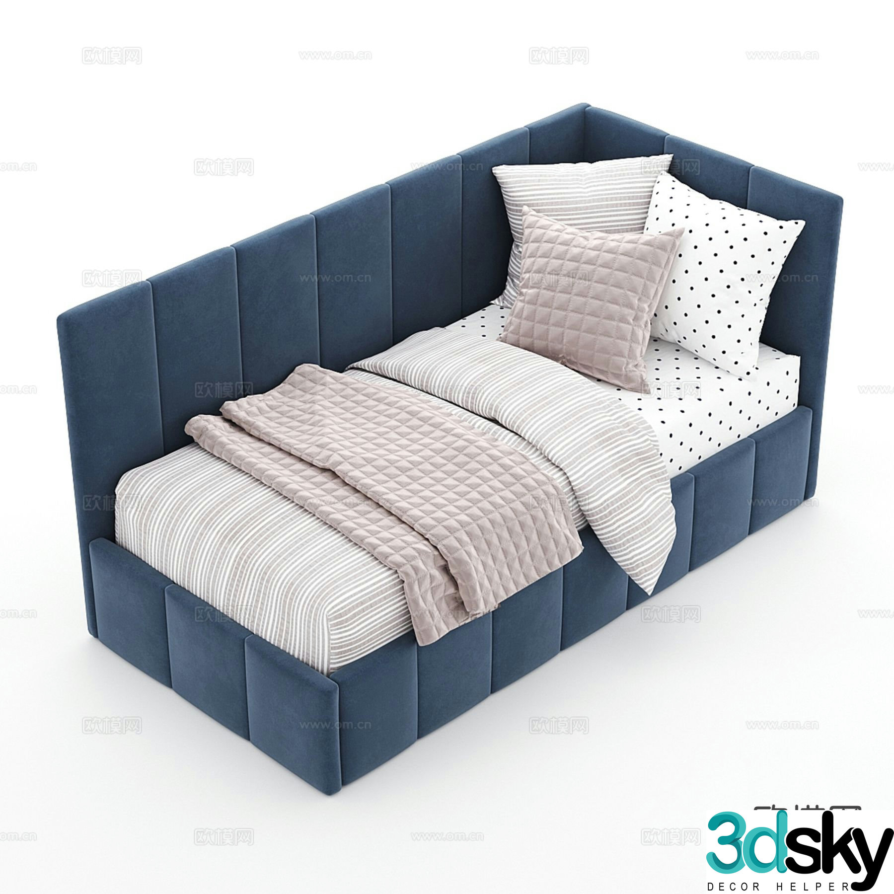 Modern single bed 3d model