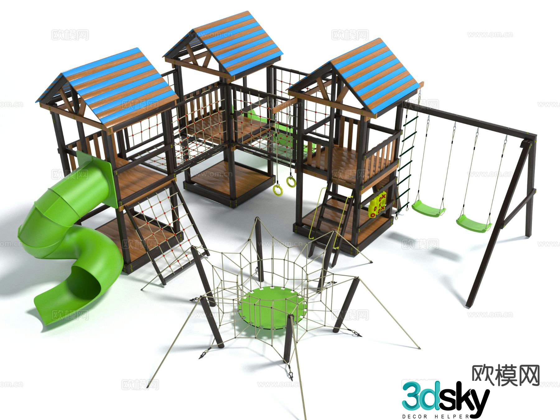 Amusement equipment slide naughty castle 3d model