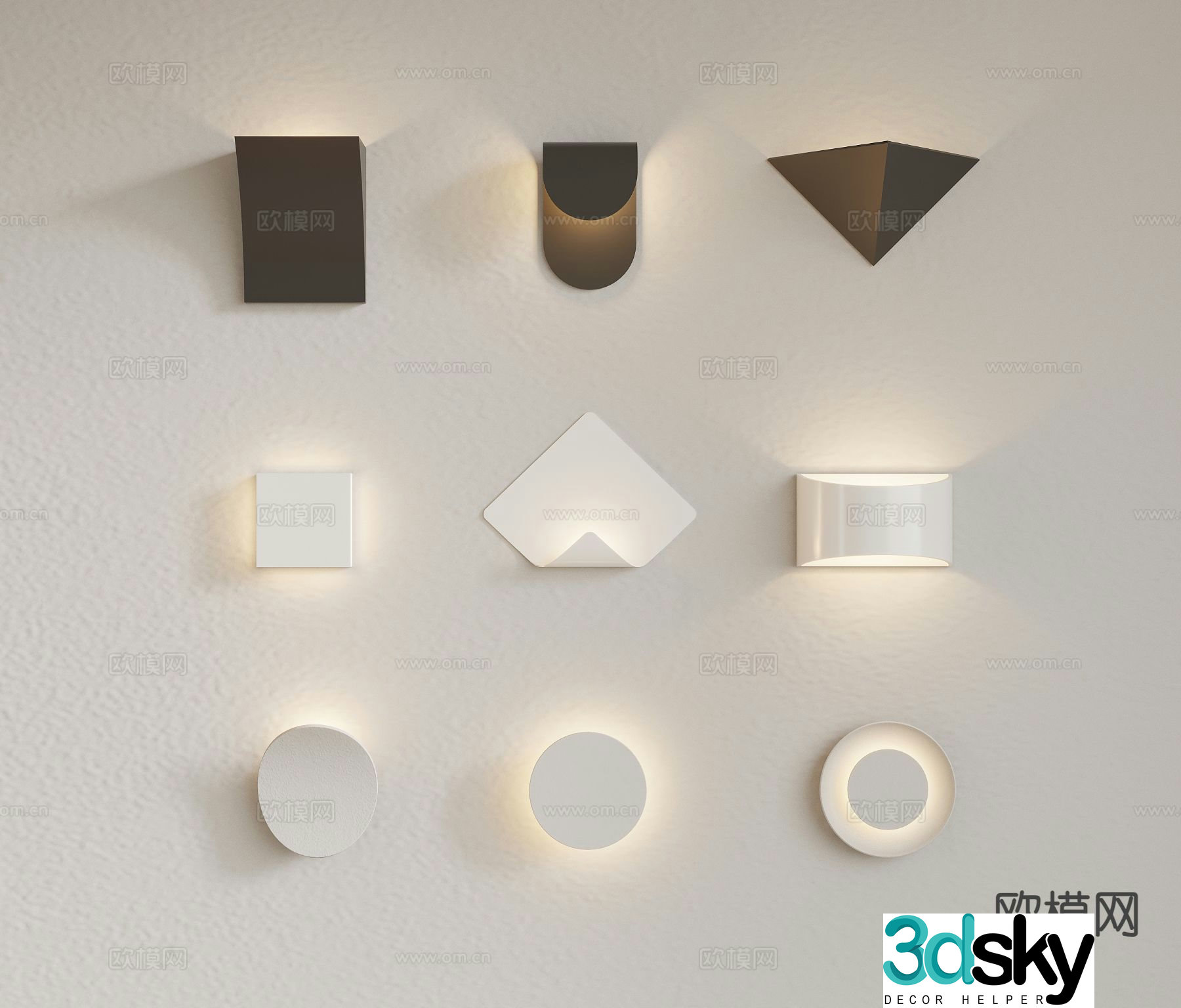 Creative wall lamp bedside wall lamp 3d model
