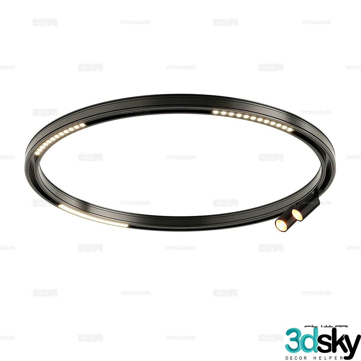 Spotlight round magnetic track light 3d model