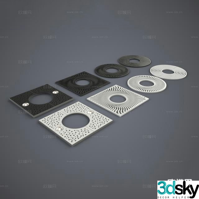 Modern tree pond tree grate 3d model