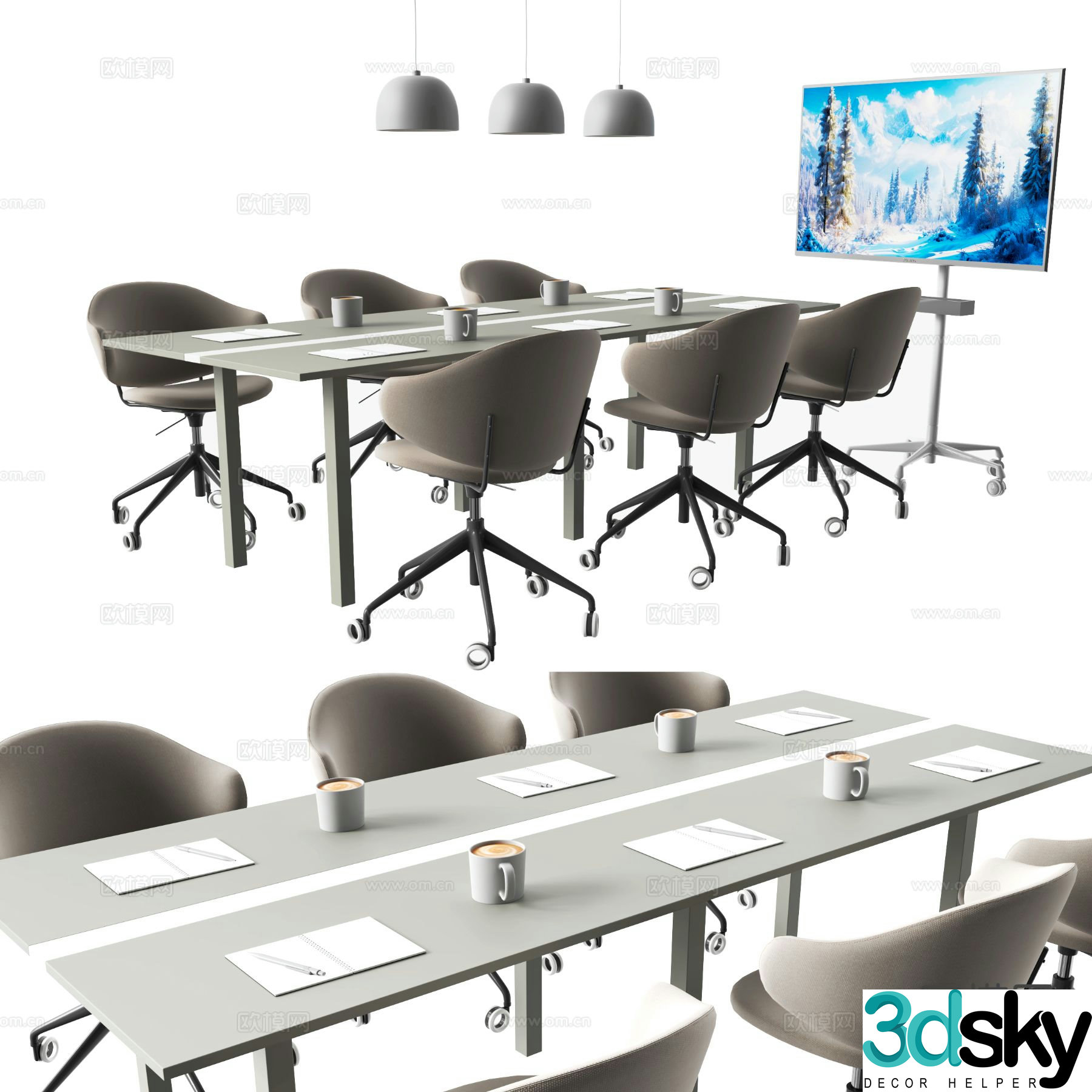 Modern conference table conference table 3d model