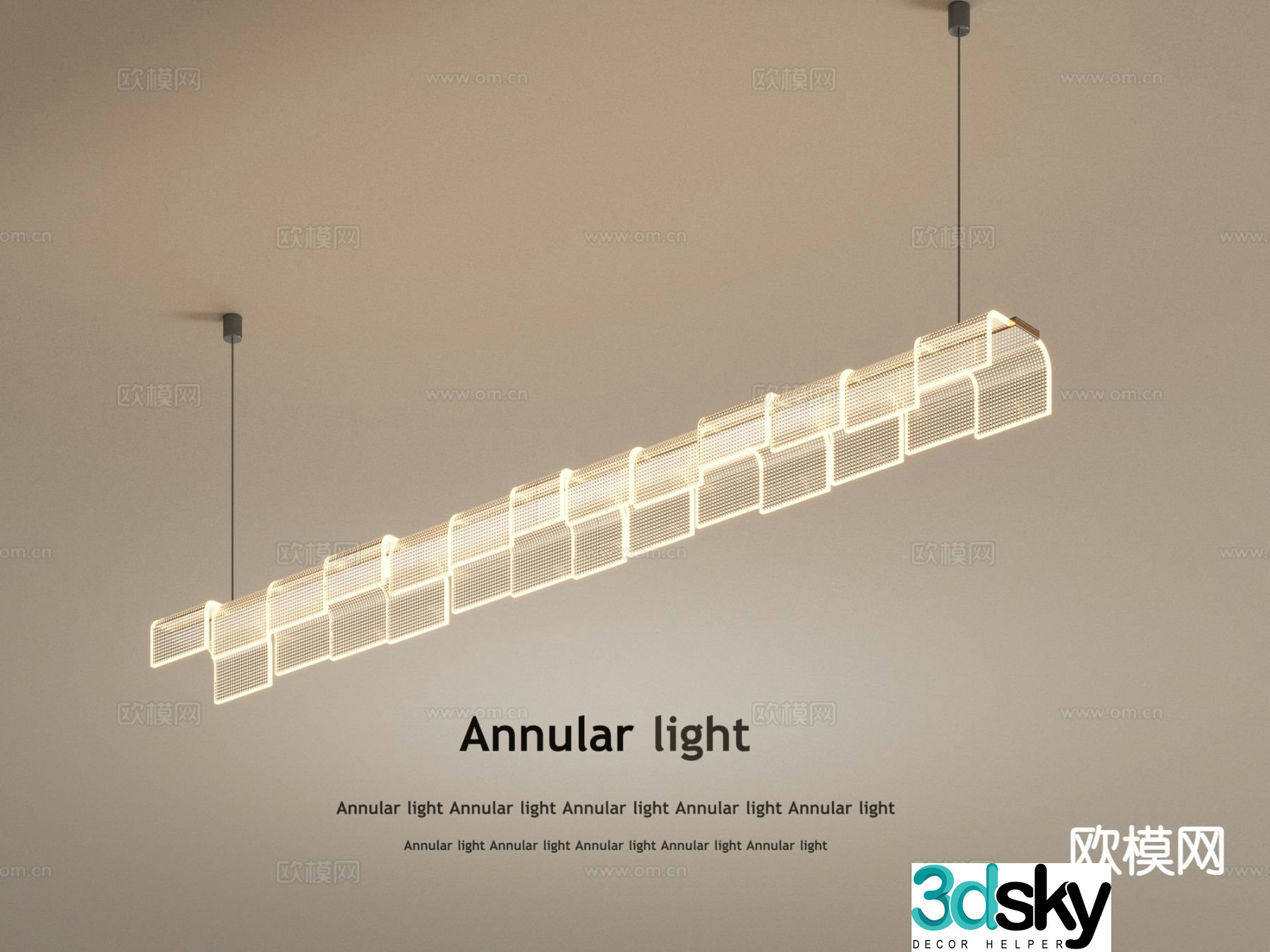 Cream style chandelier hall chandelier 3d model