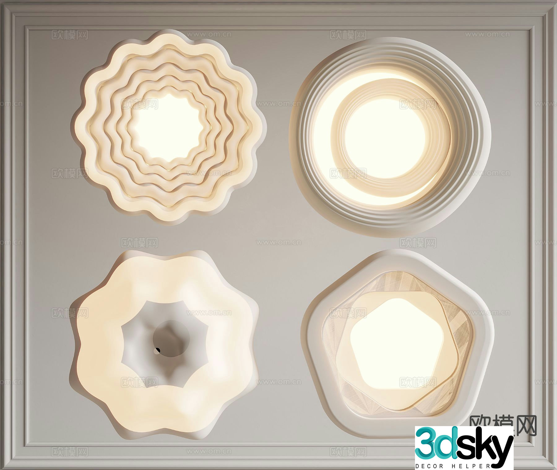 Cream style ceiling lamp bedroom ceiling lamp 3d model