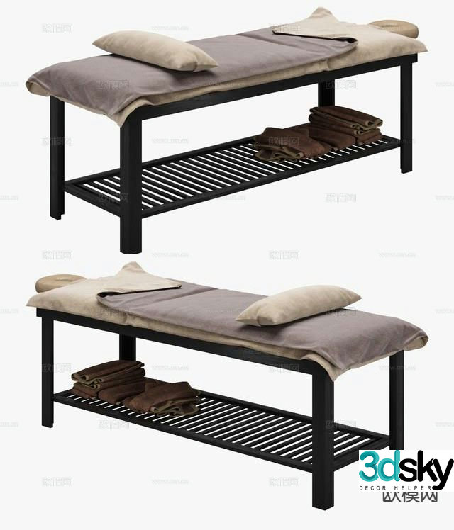 Modern massage bed physiotherapy bed 3d model