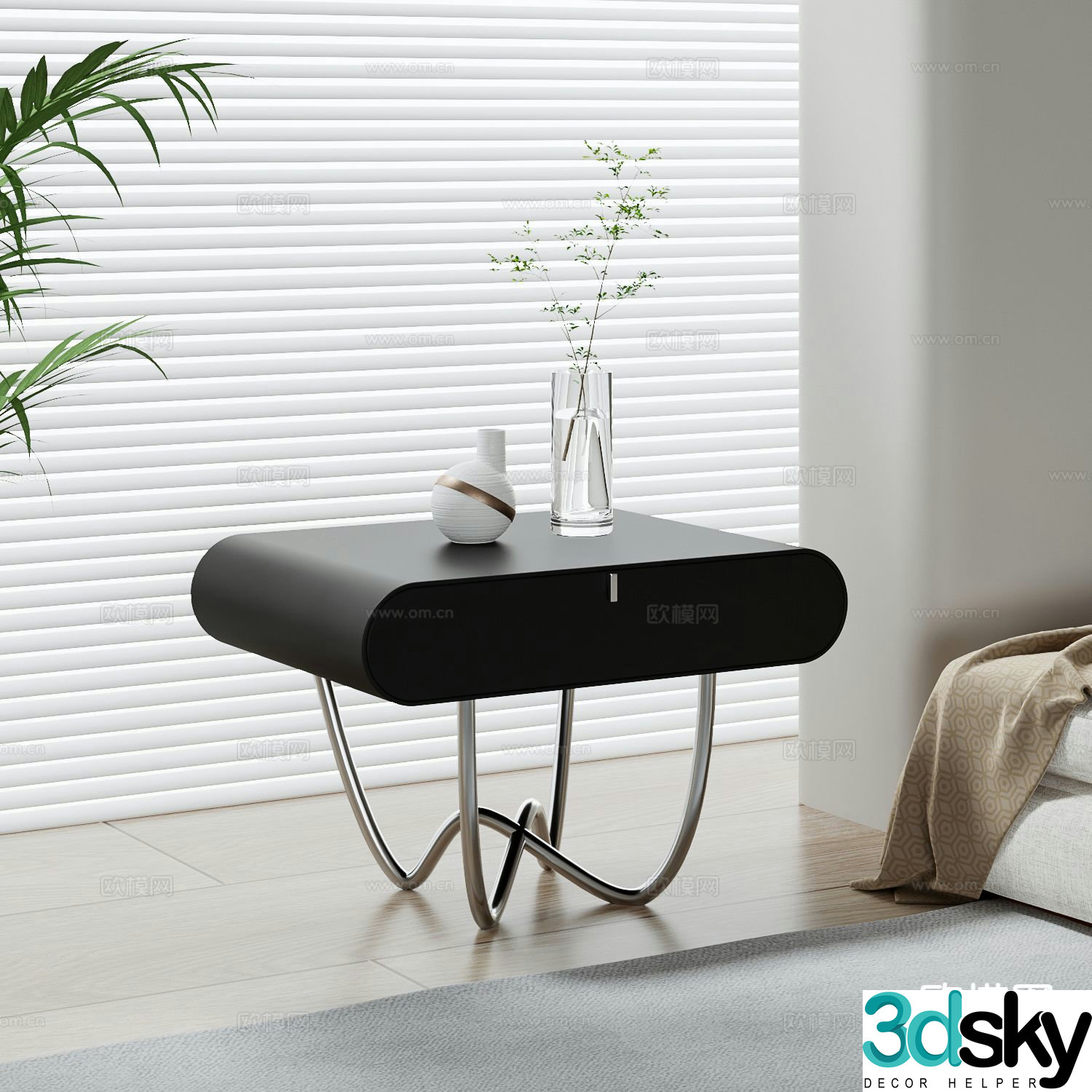 Modern bedside table 3d model