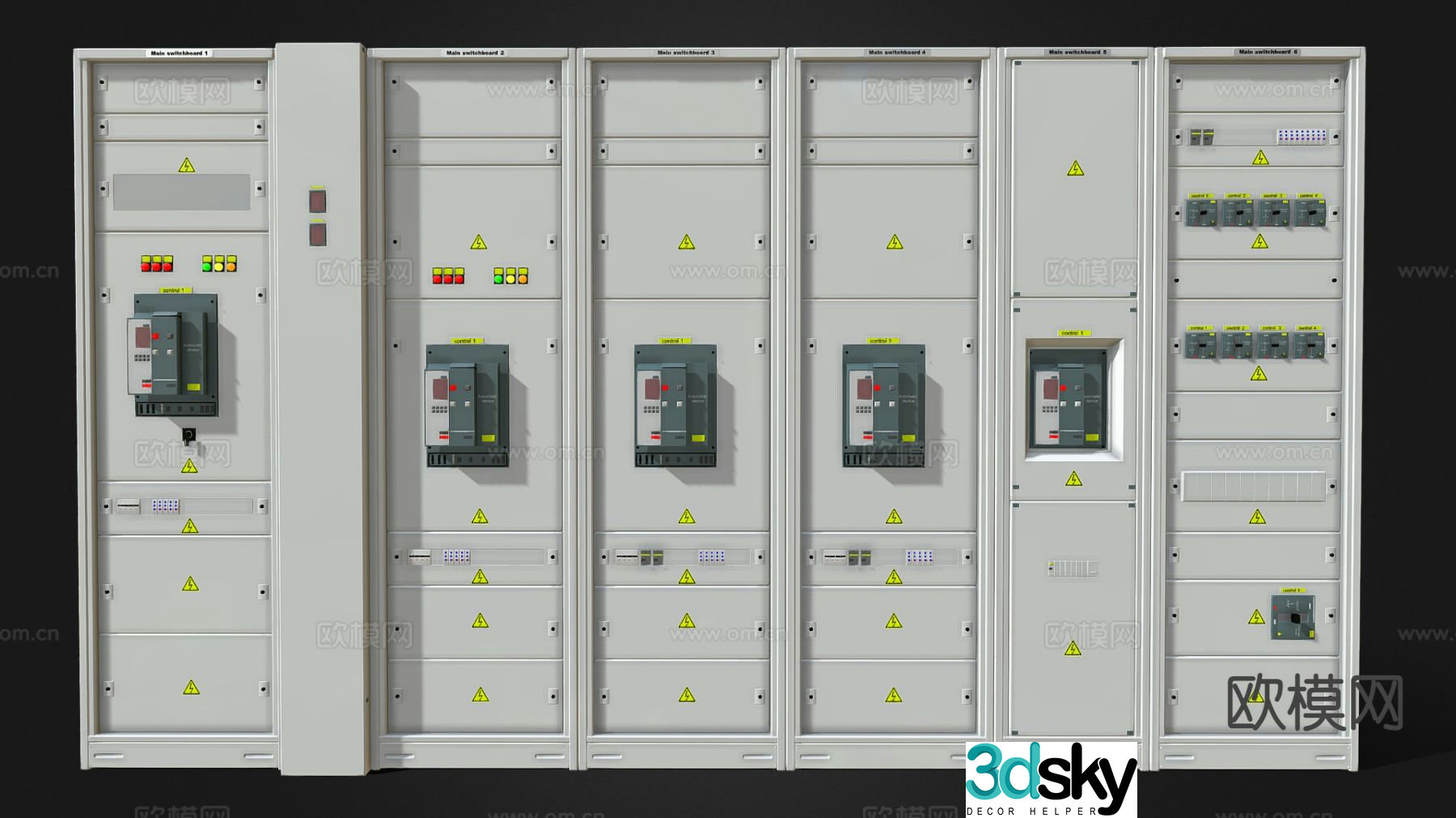 Industrial cabinet control cabinet control room 3d model
