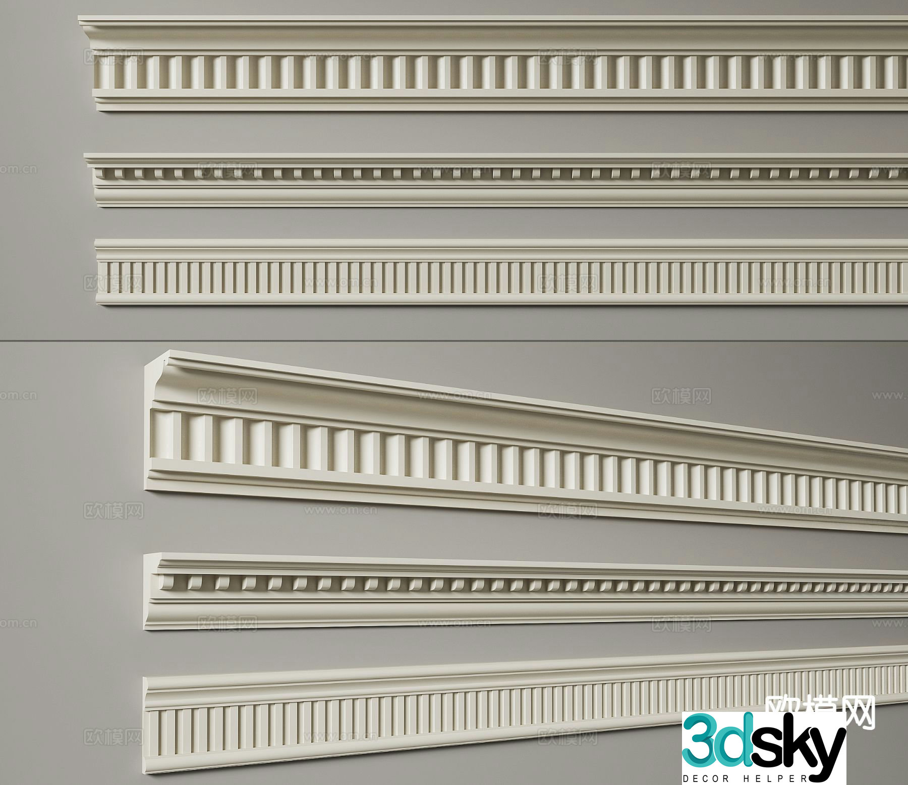 Jane European plaster line top line 3d model