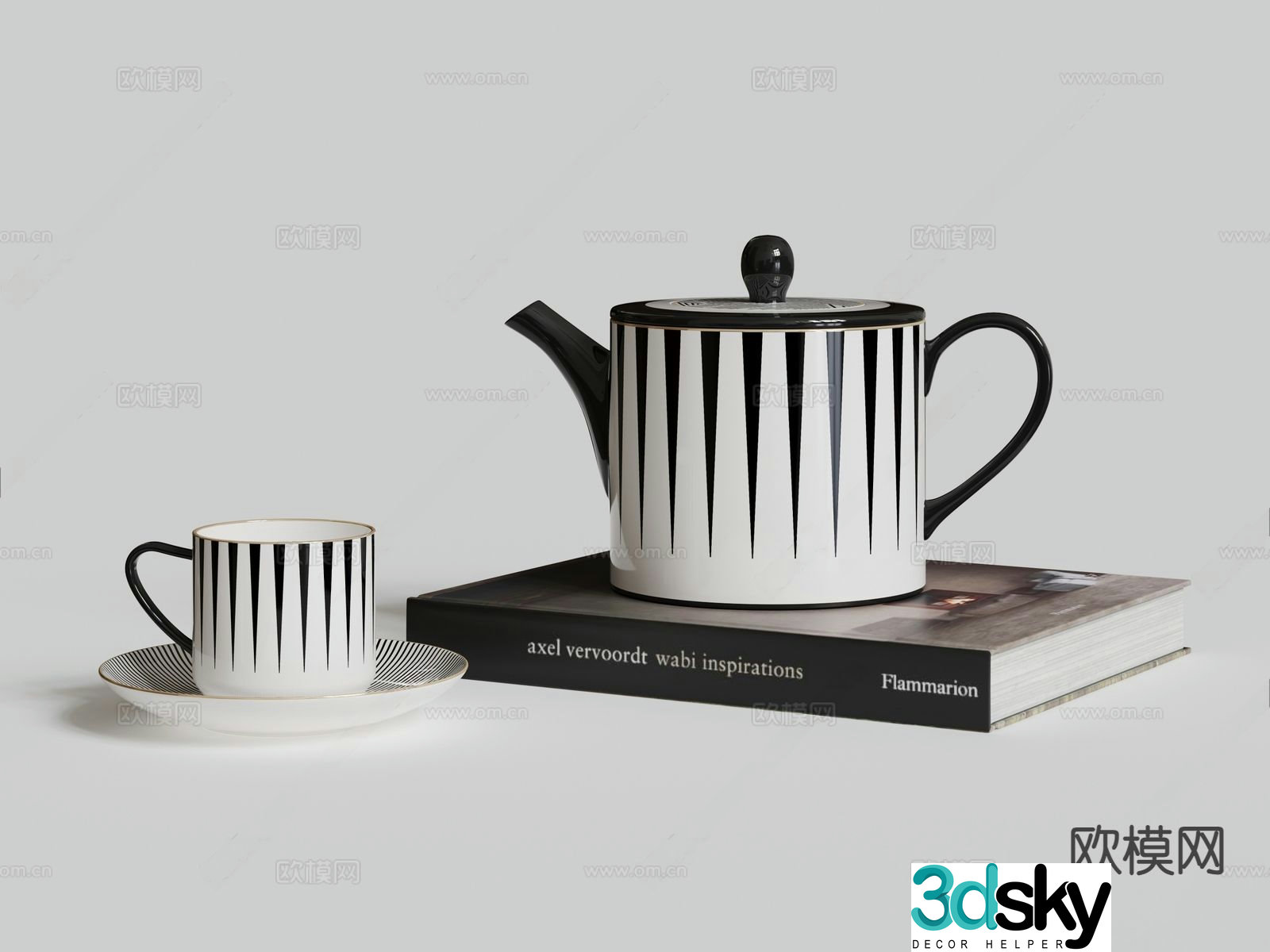 Modern tableware water cup kettle 3d model