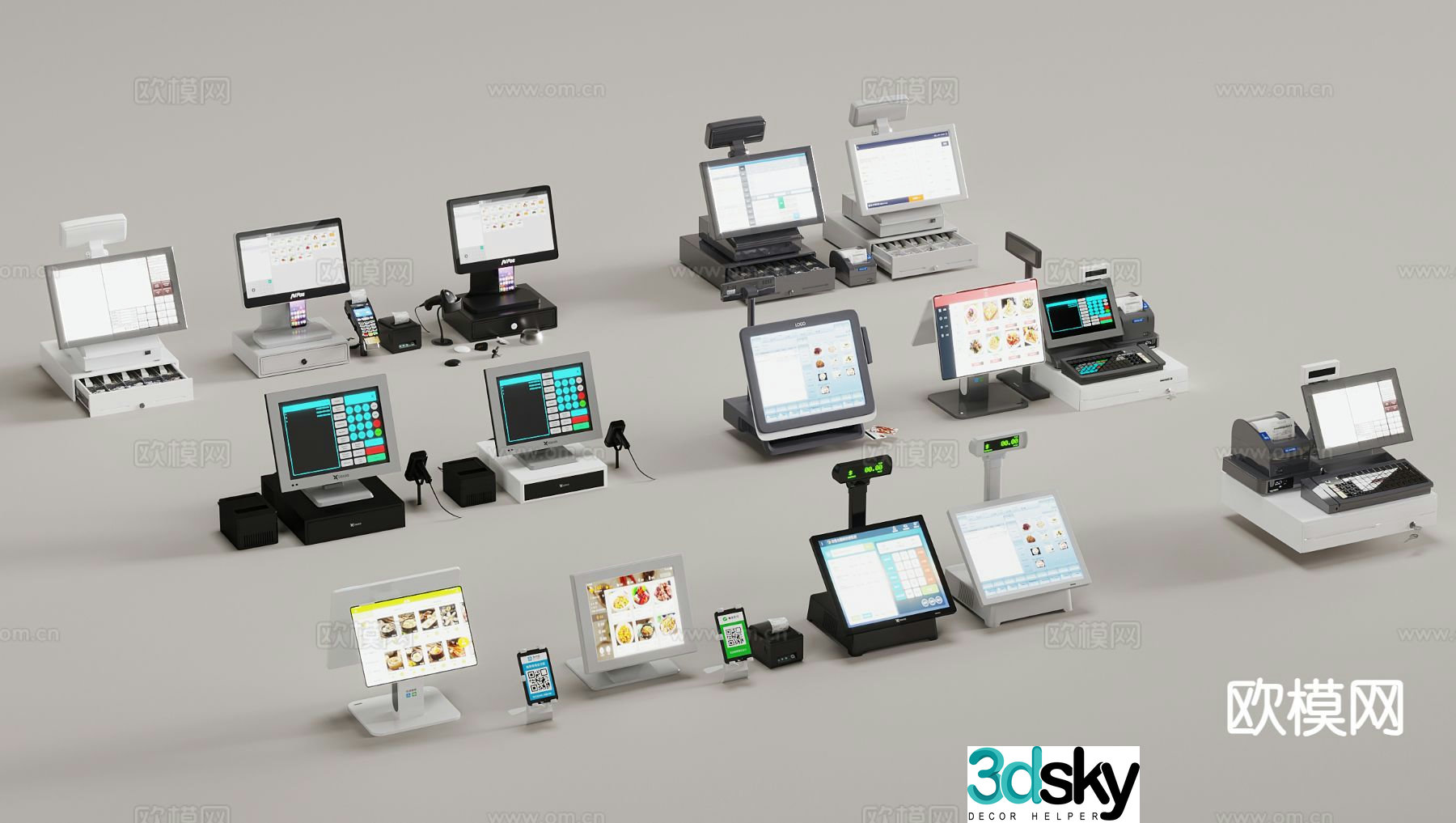 Cash register cashier scanner 3d model