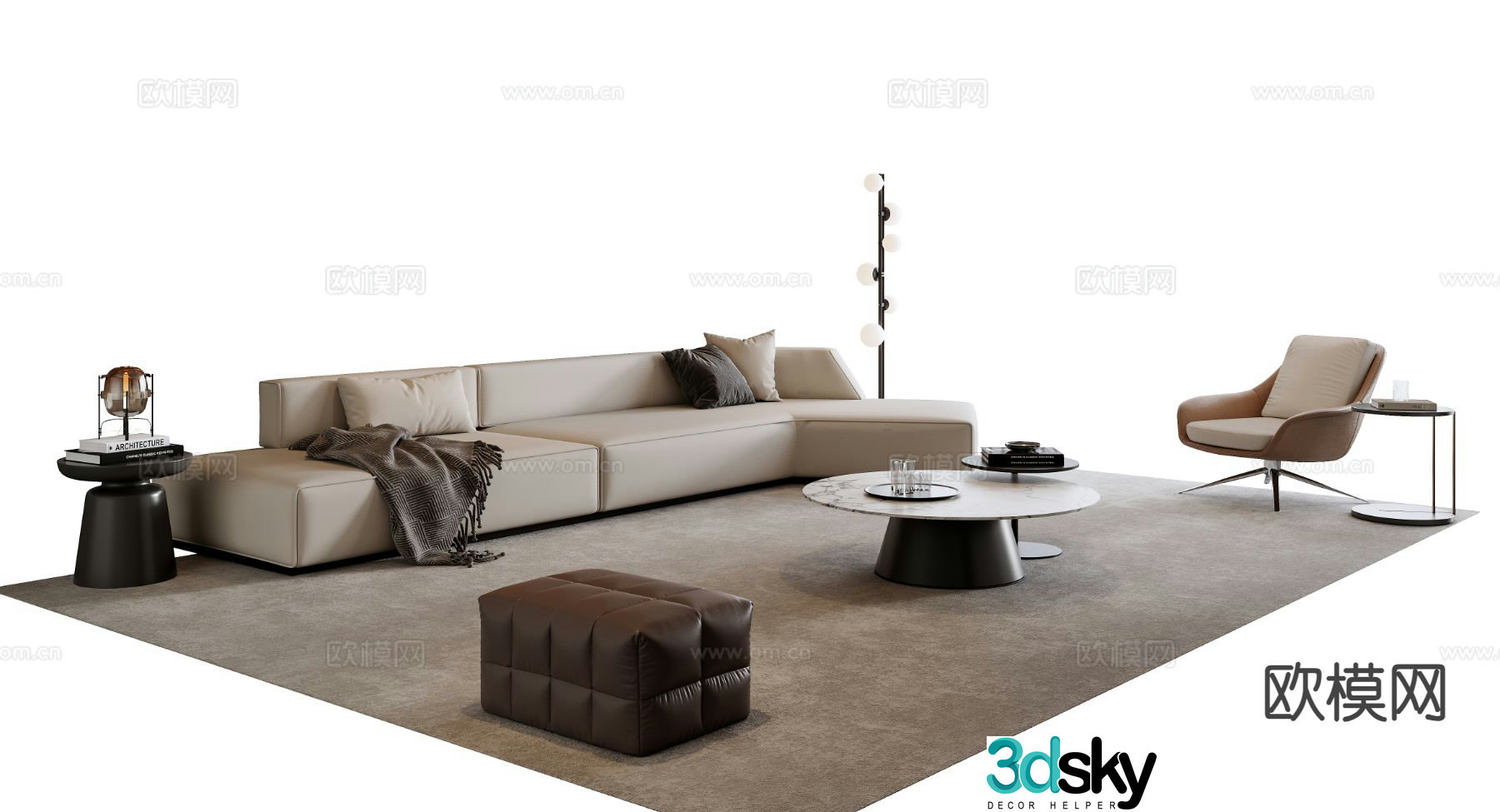 Italian sofa combination 3d model