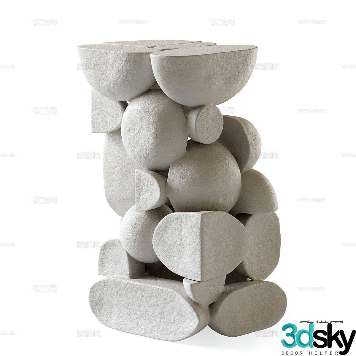Modern coffee table stone coffee table 3d model