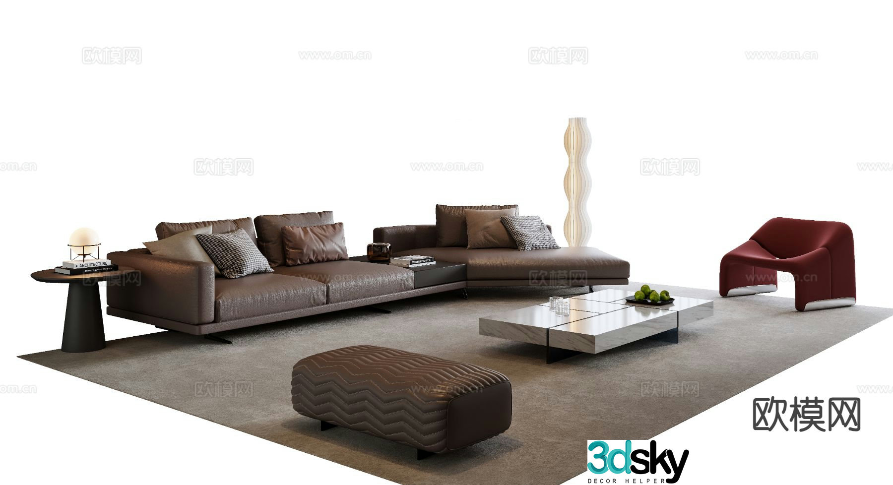 Italian sofa combination 3d model