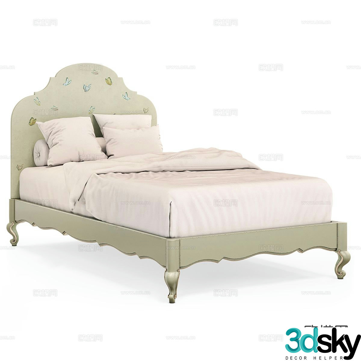 French single bed daughter bed 3d model