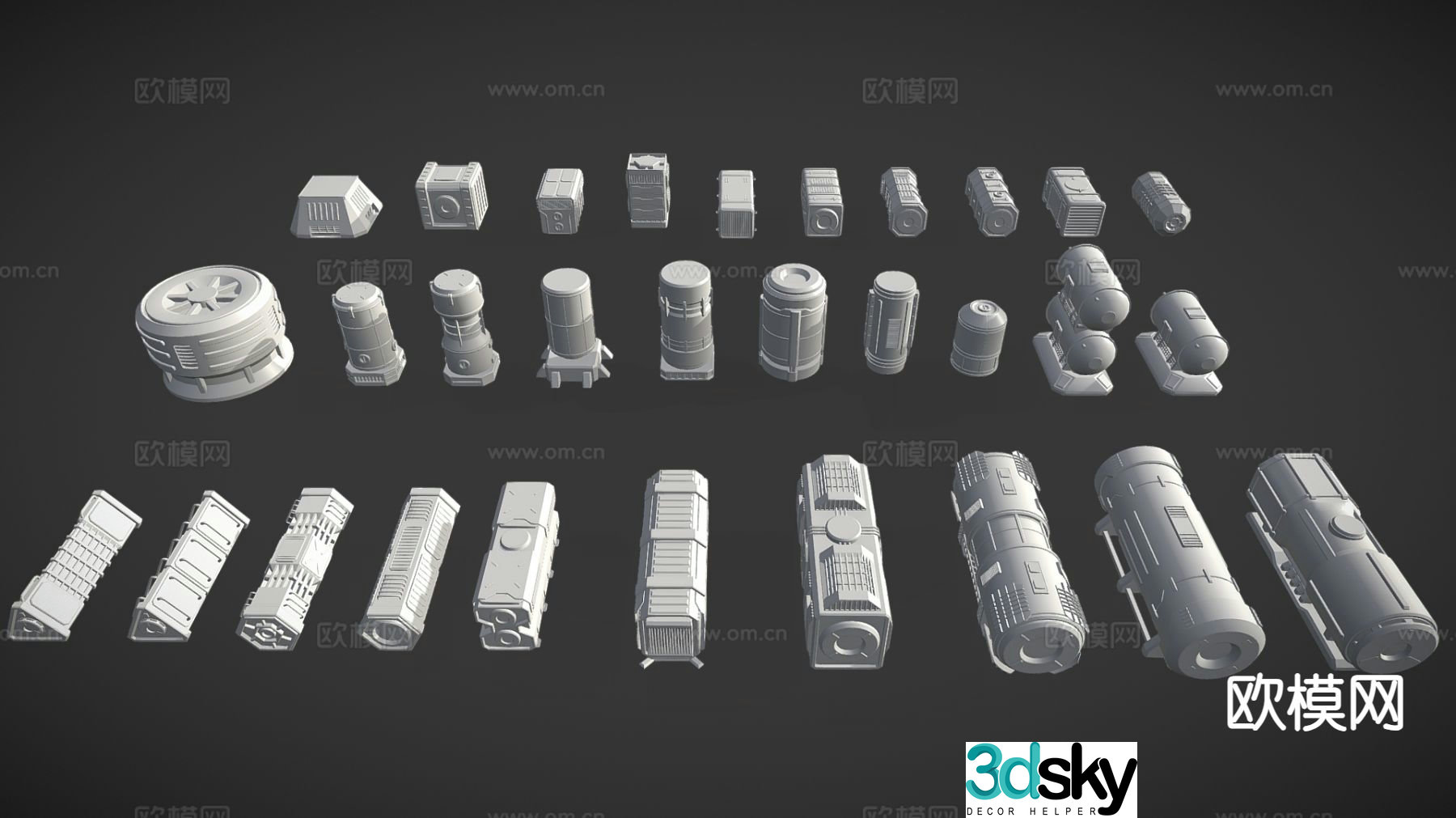 Technology-sensing parts Space parts Technology-sensing components 3D model