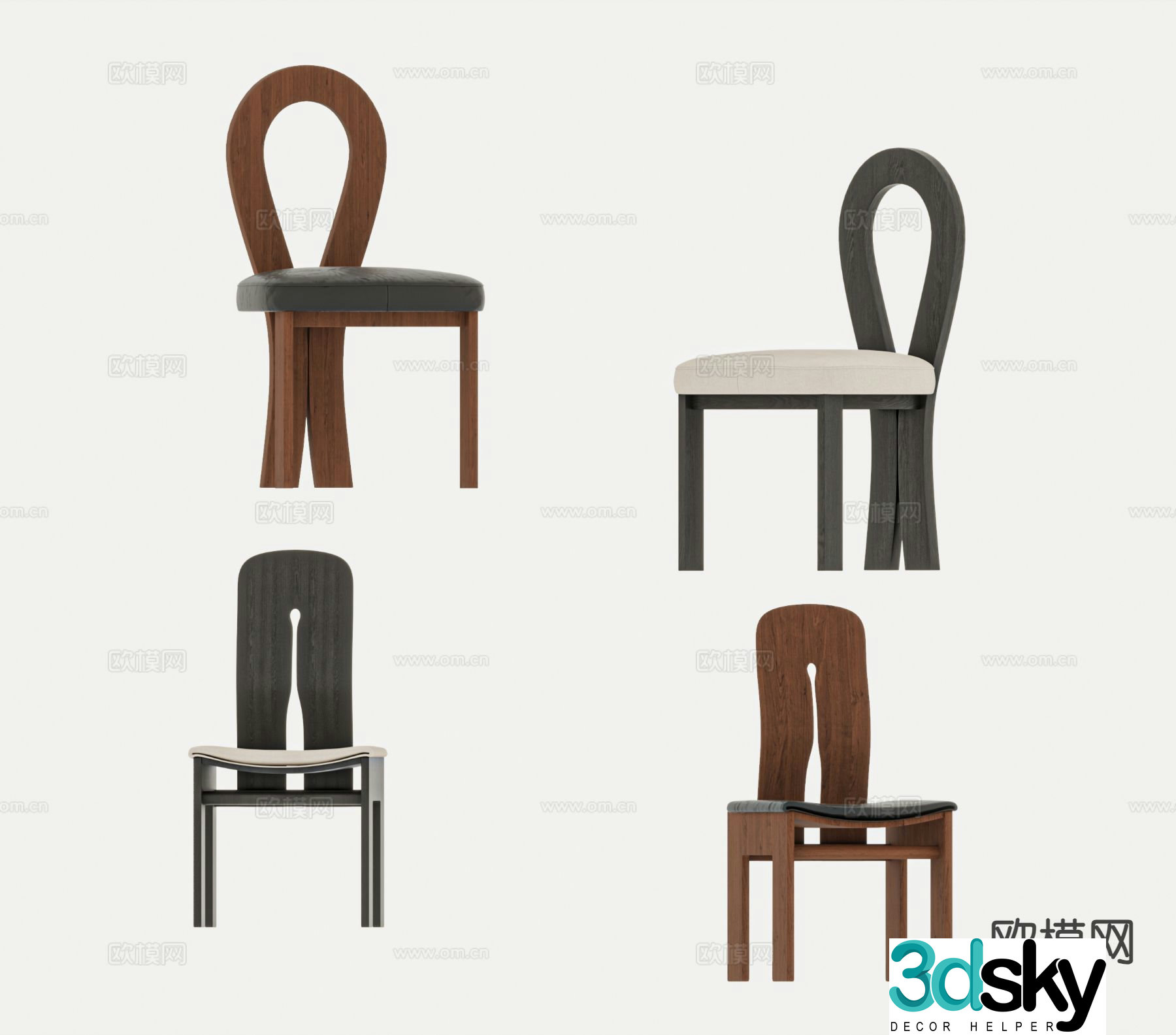 Medieval style chair dining chair 3d model