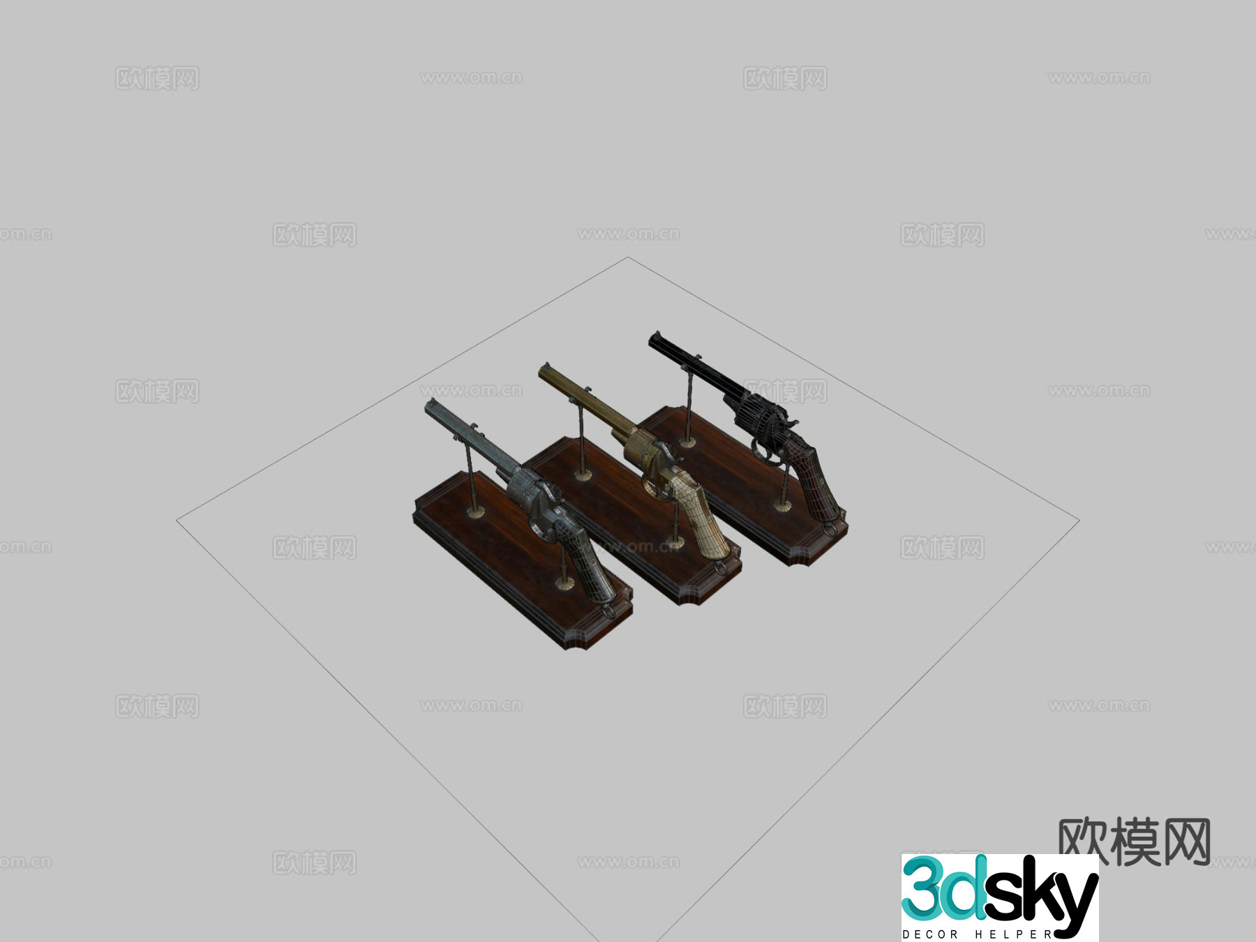 Retro revolver 3d model