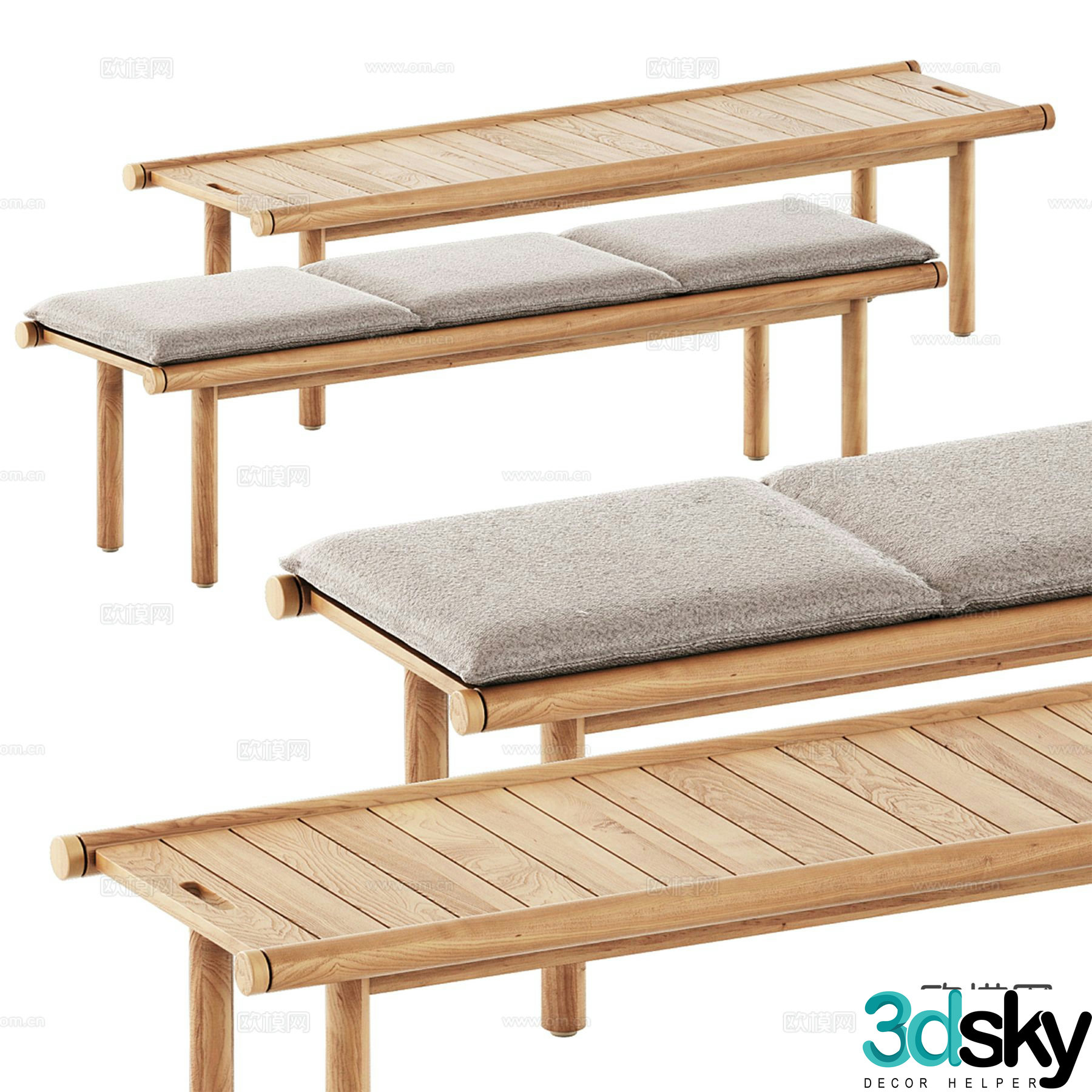 Apache stool bench bench 3d model