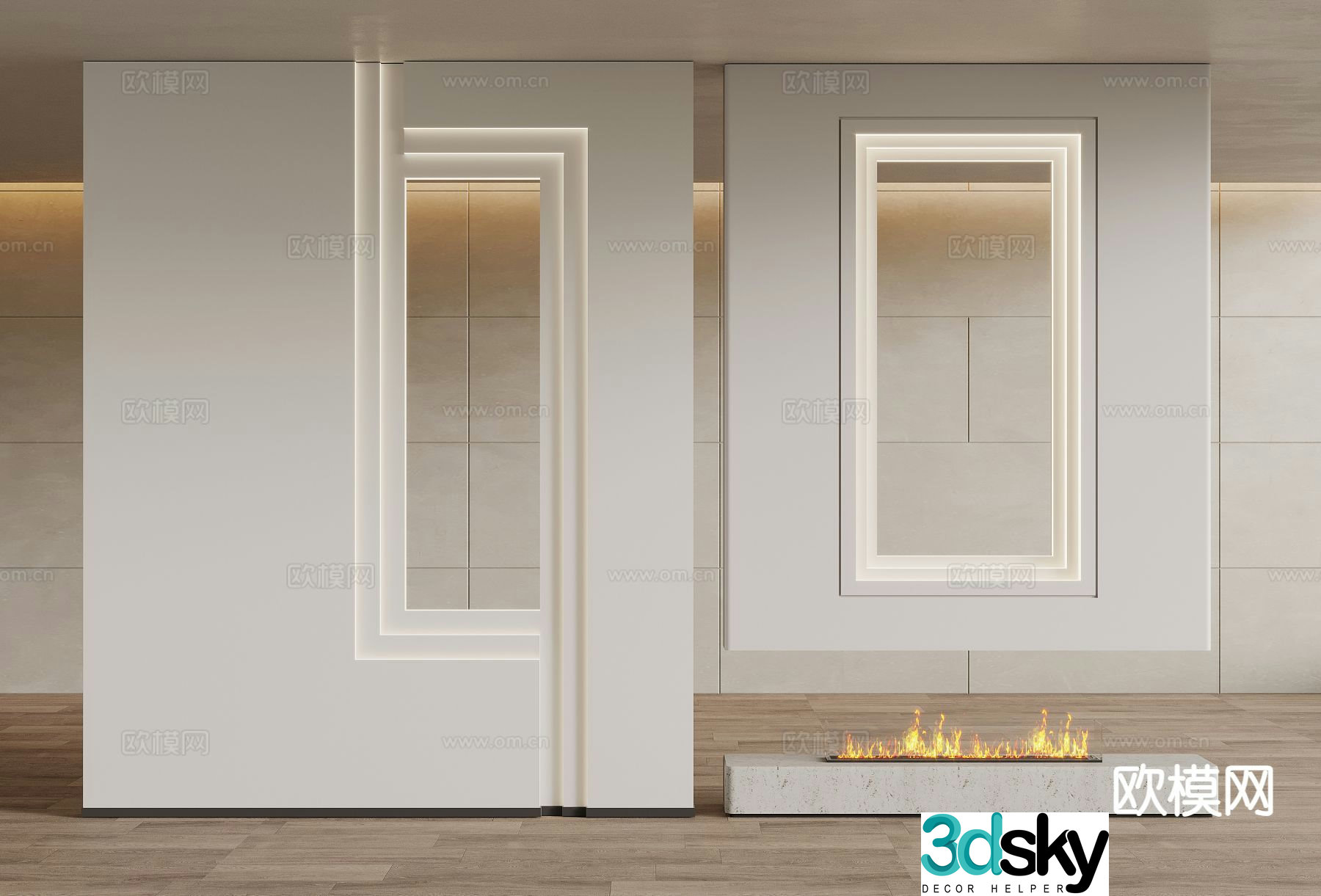 Modern entrance partition 3D model