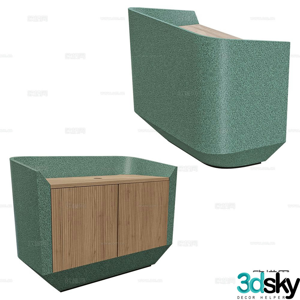 Isomi podium welcome desk reception desk 3d model