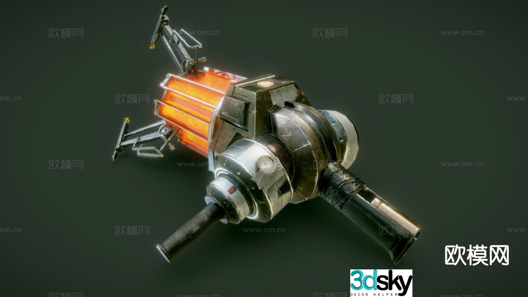 Military equipment gravity gun 3d model