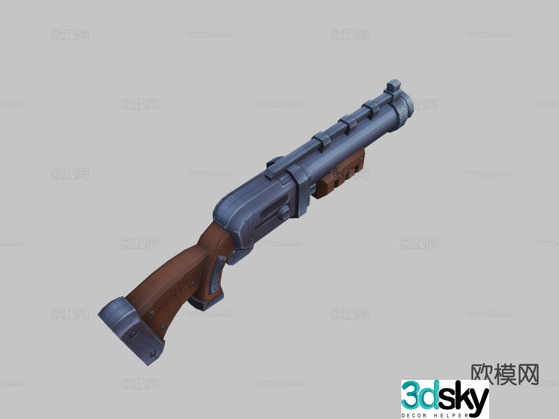 cartoon shotgun 3d model
