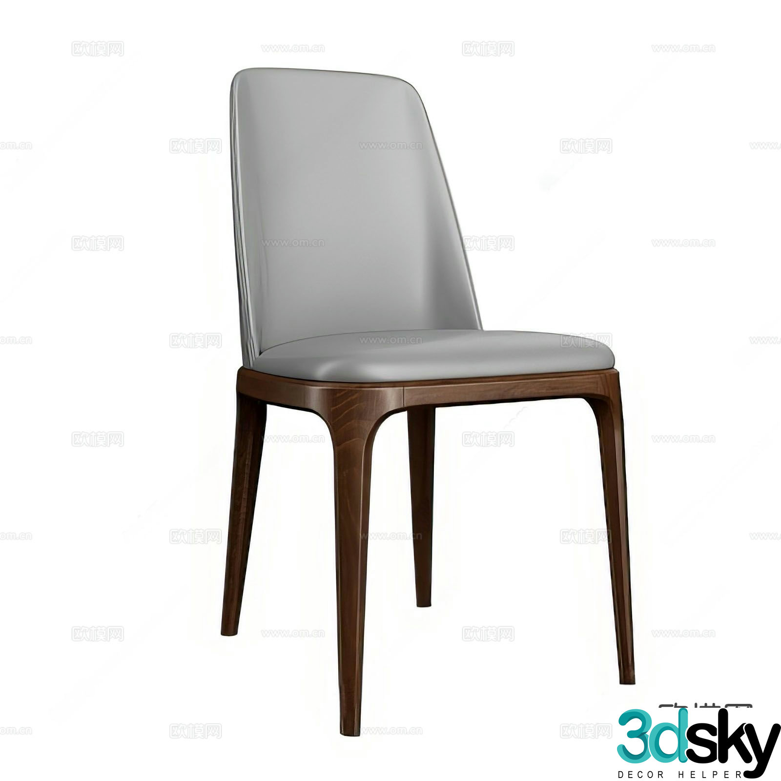 New Chinese style single chair dining chair 3d model