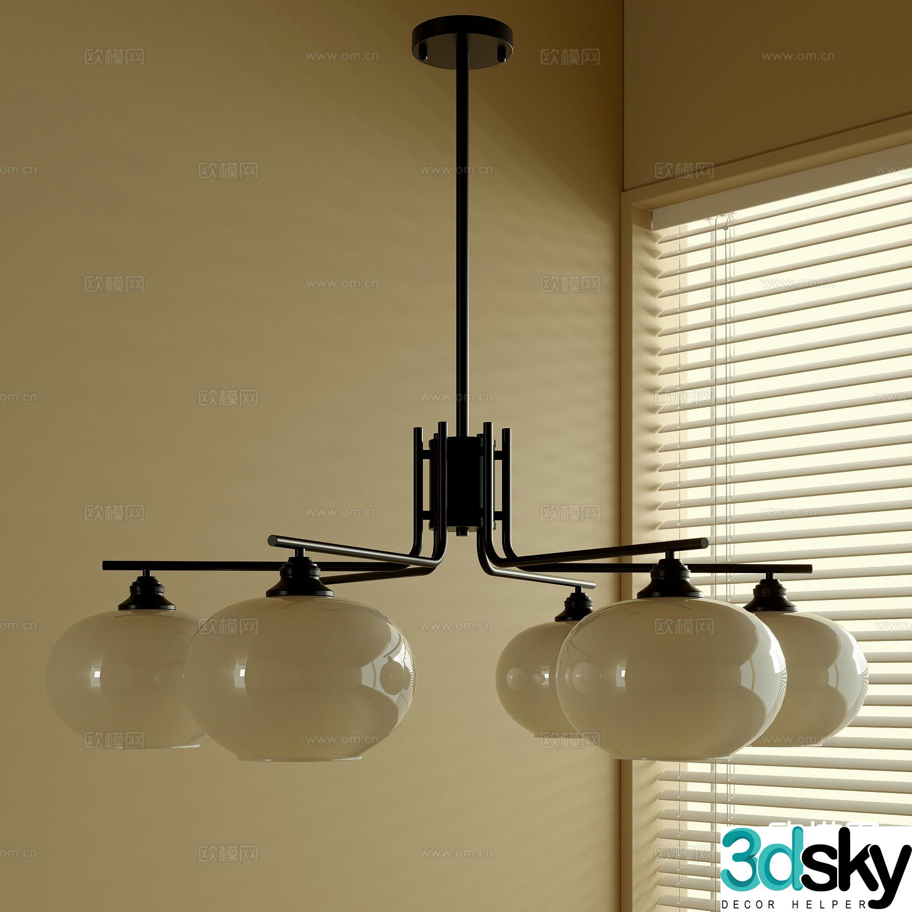 Medieval style chandelier multi-head chandelier 3D model