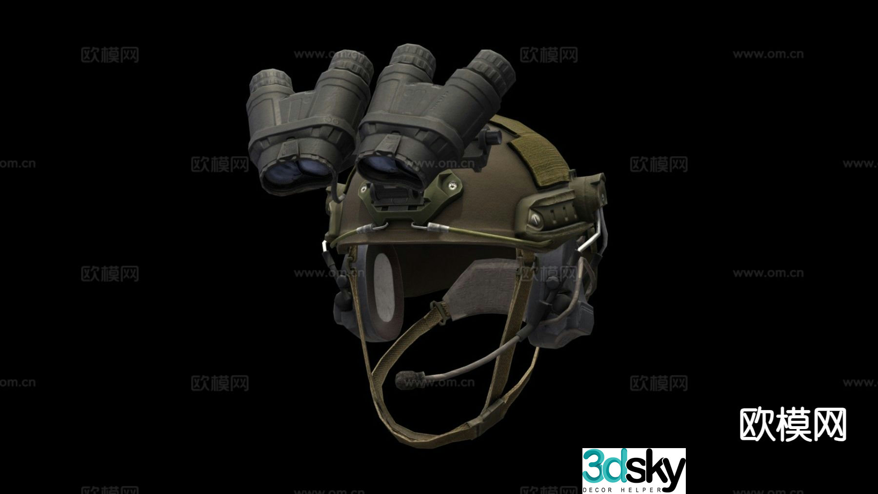 Military night vision lightweight helmet 3d model