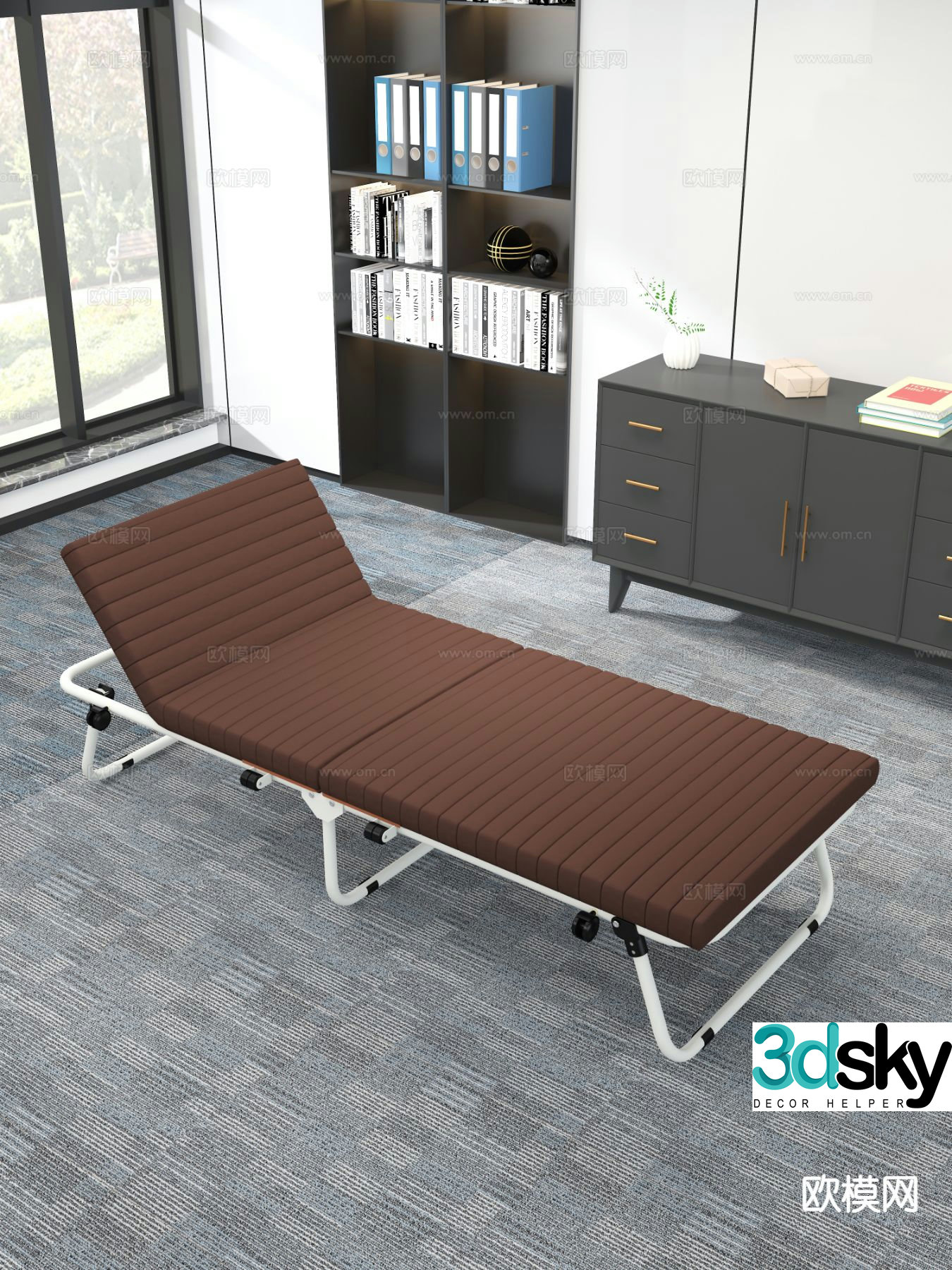 Modern single bed lunch break bed 3d model