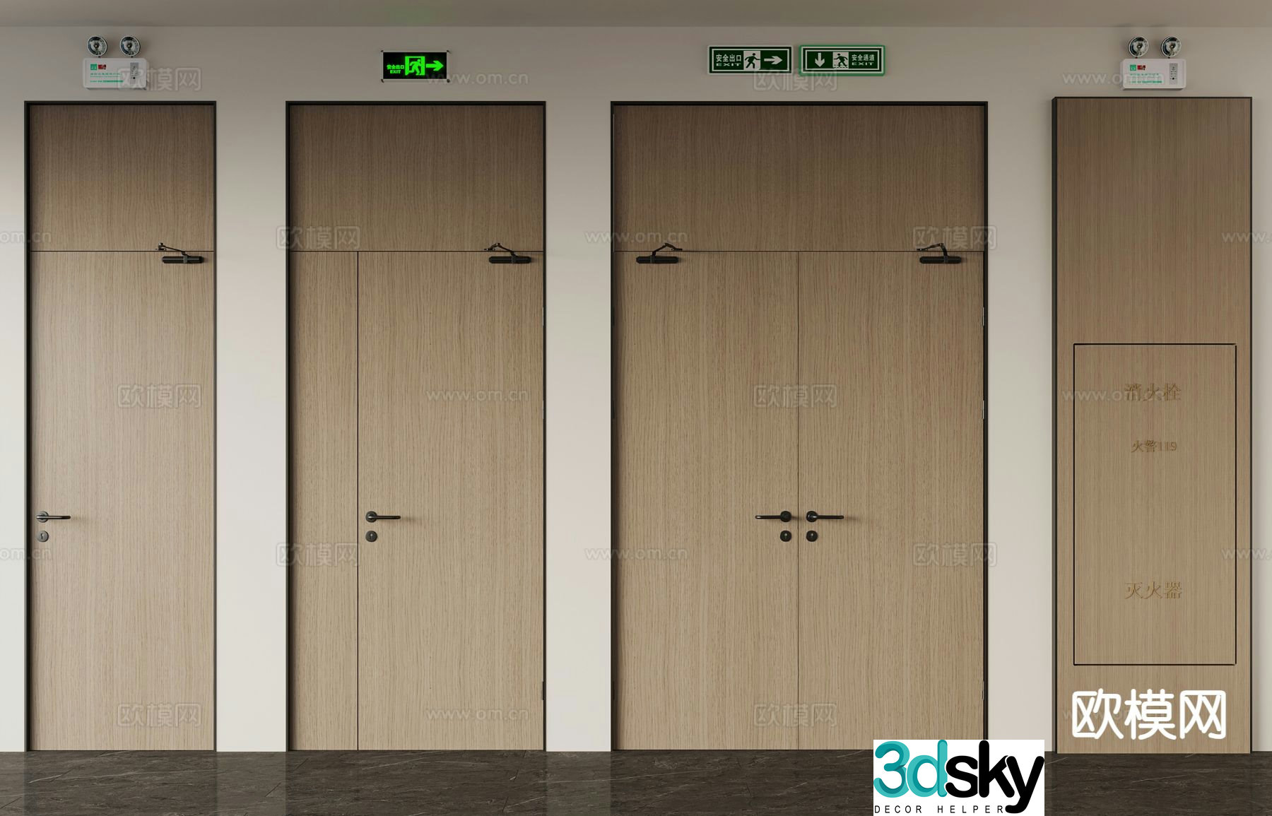 Modern fire door fire door 3d model