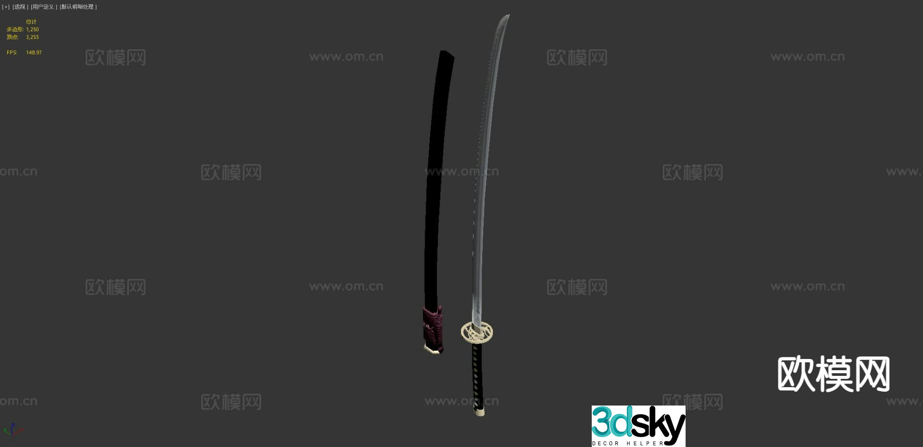 Katana Tang sword 3d model