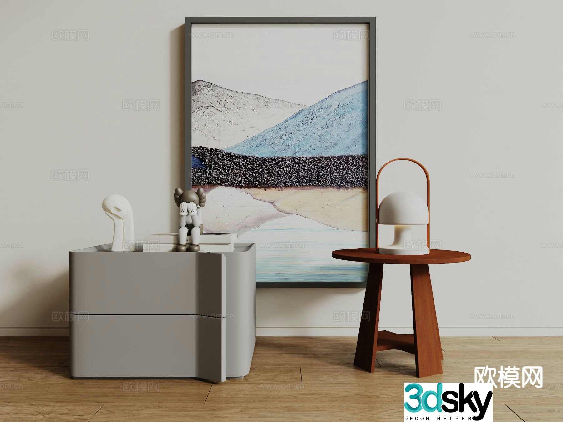 Modern bedside table 3d model