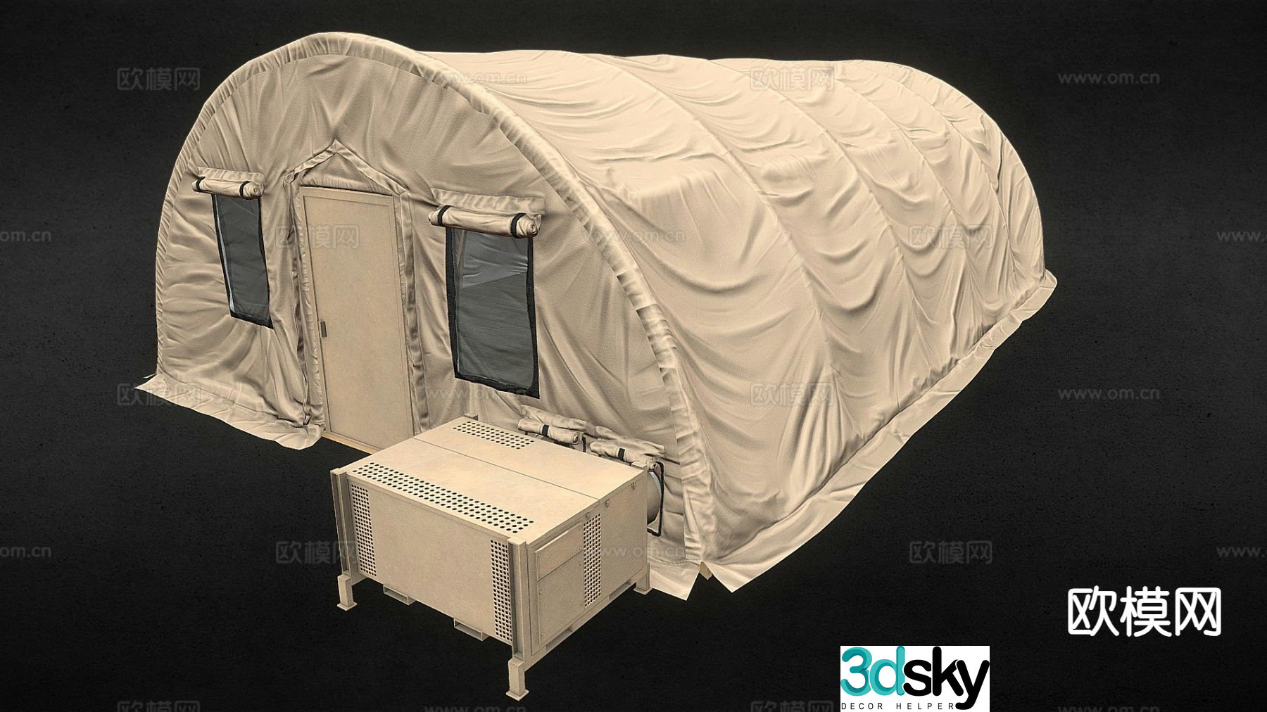 Military tent 3d model