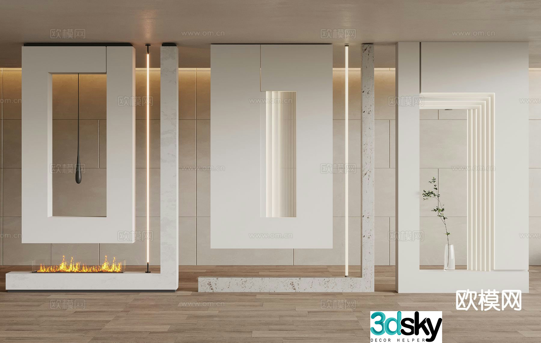 Modern entrance partition 3D model