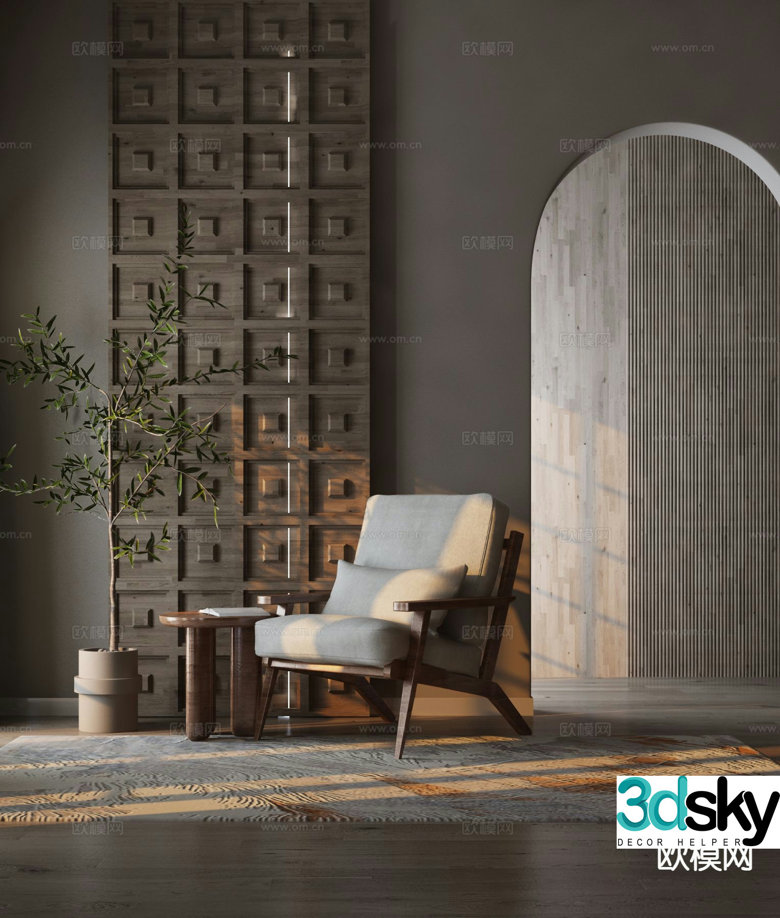 New Chinese style leisure chair armchair 3d model