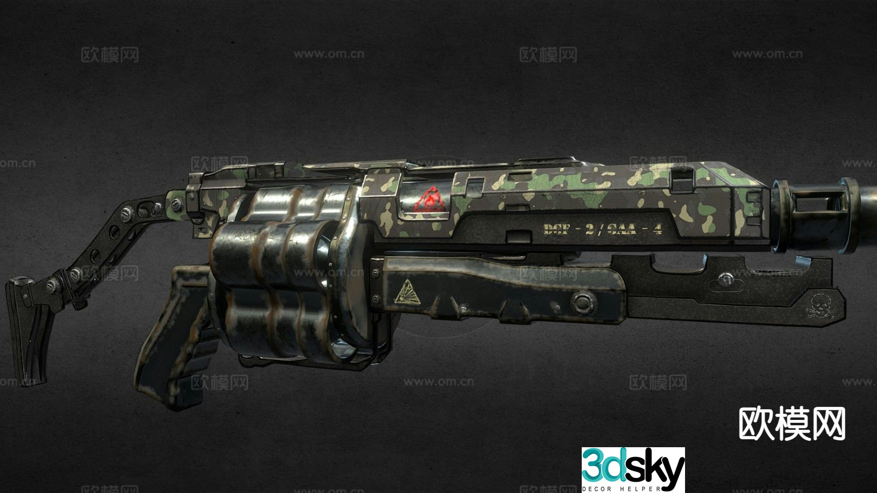 Military equipment grenade launcher 3d model