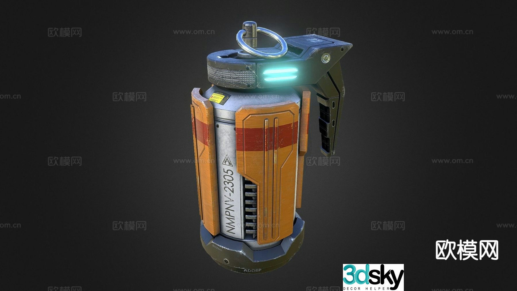 Military equipment grenade 3d model